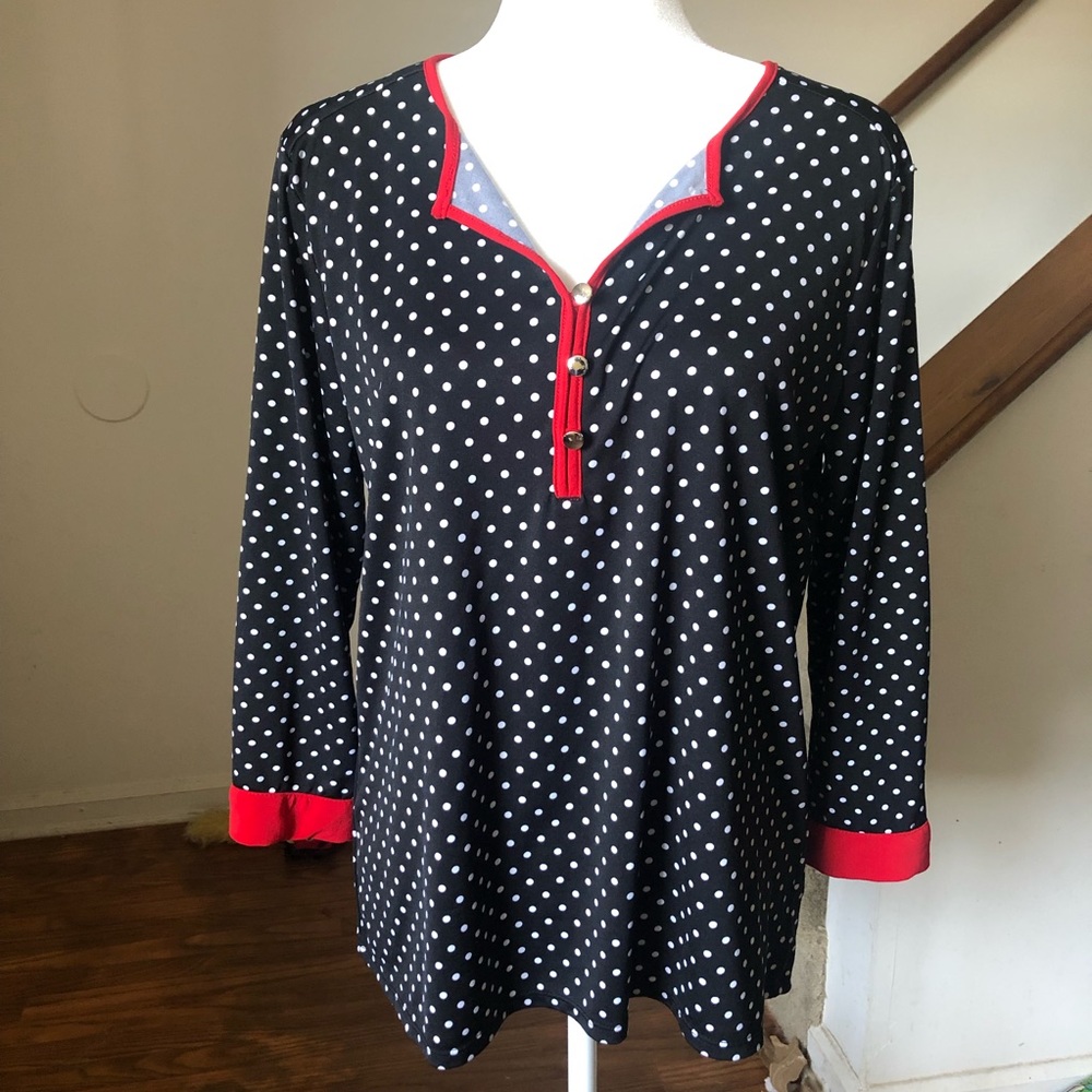 Medium Black & White Polka Dot Top